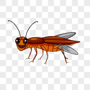 蟑螂趴着橘黄色卡通图片