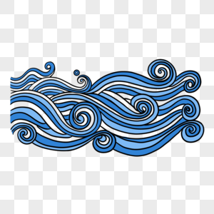 波浪抽象装饰蓝色图片