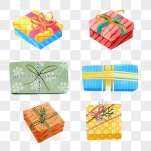 圣诞节礼物水彩盒子包装图片