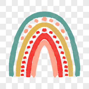 拱门彩桥点点卡通可爱图画图片