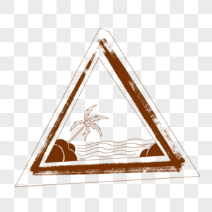 标志三角形海边风景图片图片