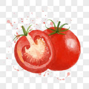 西红柿水彩水墨蔬菜水果图片