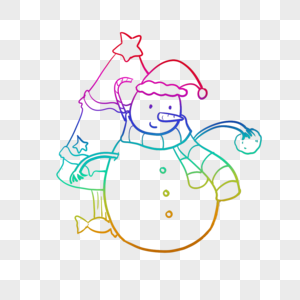 雪人彩虹光效可爱图标图片