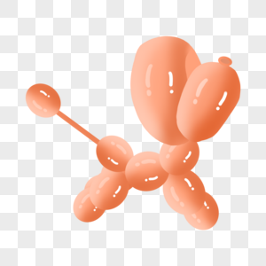 贵宾犬造型气球卡通玩具橘色图片