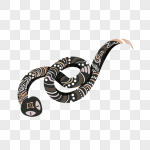 波西米亚风格深色花纹蛇图片