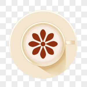 咖啡拉花棕色花瓣造型图片