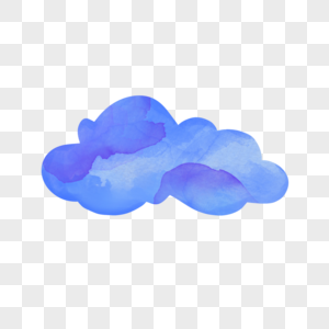 蓝色可爱卡通水彩云朵图片