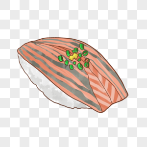可爱红色三文鱼寿司图片