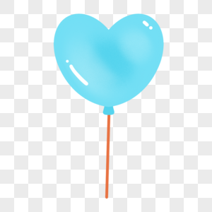 卡通庆祝物品蓝色爱心气球图片
