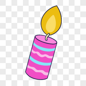 蓝紫色系生日组合燃烧的条纹蜡烛图片