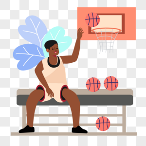 篮球投篮运动人物插画图片