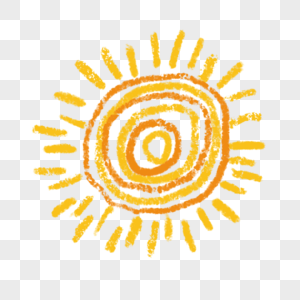 金色手绘圆环卡通涂鸦太阳图片