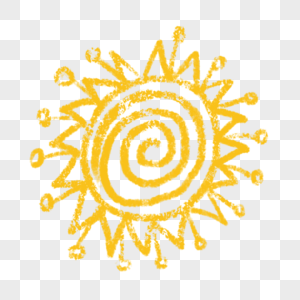 可爱金色线条卡通涂鸦太阳图片