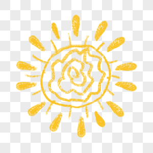 创意金色线条卡通涂鸦太阳图片
