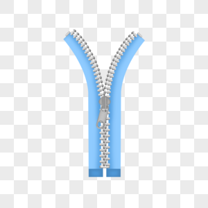 写实蓝色条形拉链图片