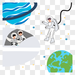 卡通宇宙航天人物插画图片