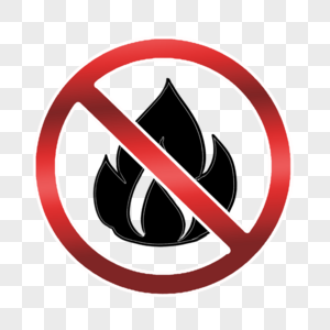 禁止符号黑色火焰标志图片