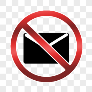 禁止符号黑色信封标志图片
