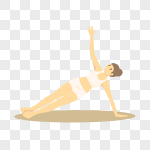 单臂支撑瑜伽人物动作图片