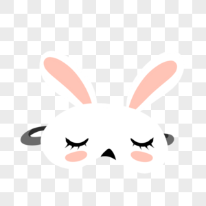 可爱动物睡眠眼罩白色长耳兔图片