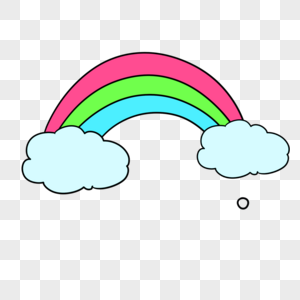 可爱卡通彩虹和云朵图片