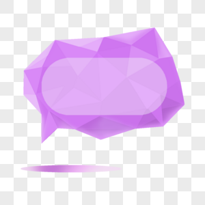 紫色三角花纹立体气泡对话框图片