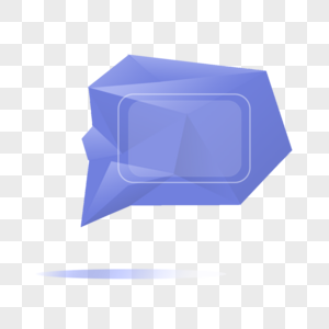 蓝色不规则形状立体气泡对话框图片