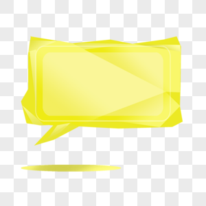 黄色不规则造型立体气泡对话框图片