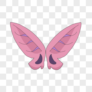 粉色手绘卡通蝴蝶翅膀剪贴画图片