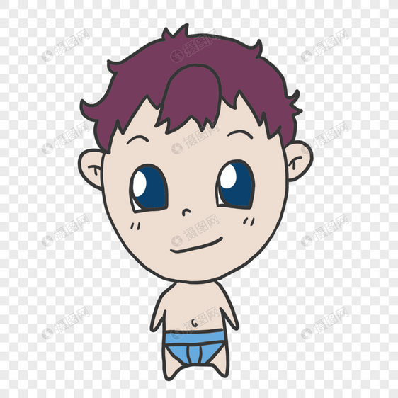 紫色头发可爱小婴儿卡通头像表情包图片