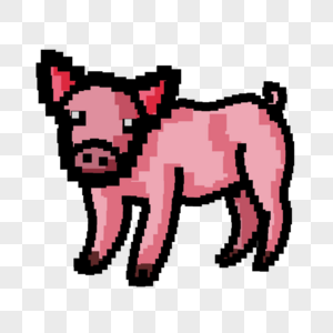 像素艺术游戏用品粉色小猪图片