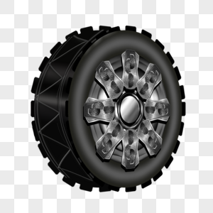 平面风格黑色立体质感轮胎图片