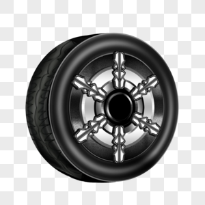 加厚橡胶材质黑色立体质感轮胎图片