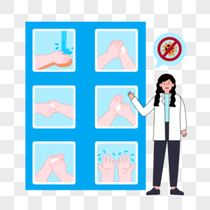 洗手方法讲解新型冠状防护和疫苗图片