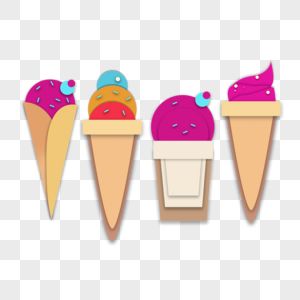 剪子风格冰淇淋主图彩色图片