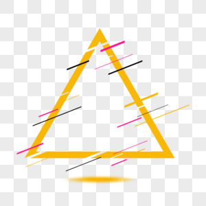 三角形线框毛刺效果故障风格促销标签图片