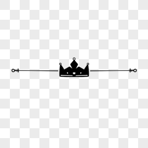 横向手绘线条王冠分隔线图片