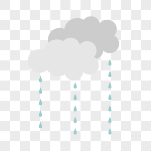 可爱天气图标卡通下雨的乌云图片