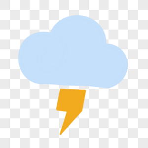 闪电和乌云可爱天气图标图片