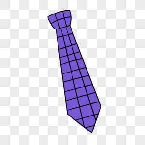 紫色方格领带卡通剪贴画图片