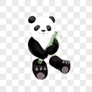 水彩卡通竹子熊猫图片