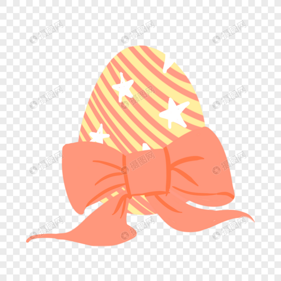 复活节橙色蝴蝶结卡通彩蛋图片
