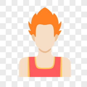 橘红色火焰发型卡通人物头像图片
