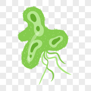 绿色卡通可爱细菌图片