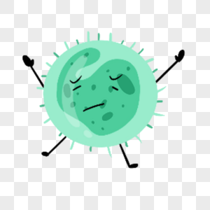 绿色可爱表情简约形状卡通细菌图片