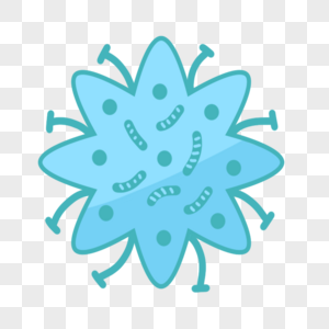 蓝色渐变星形简约形状卡通细菌图片