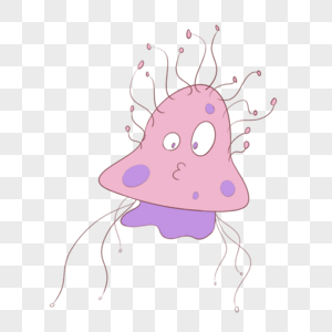 粉色紫色简约卡通可爱表情细菌图片