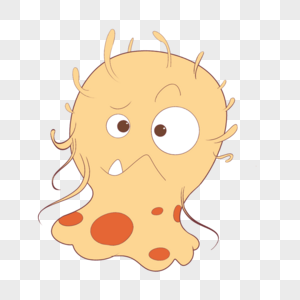 黄色橙色卡通可爱表情细菌图片