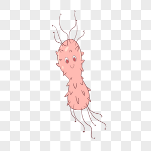 粉色卡通可爱细菌微生物图片
