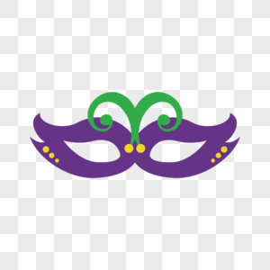 狂欢节紫色装扮面具图片